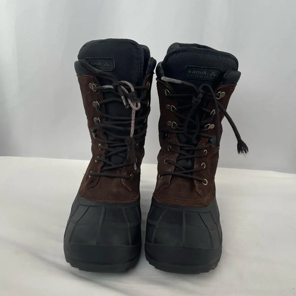 Kamik Suede Nation Wide Snow Boot in‎ Dark Brown Size 12